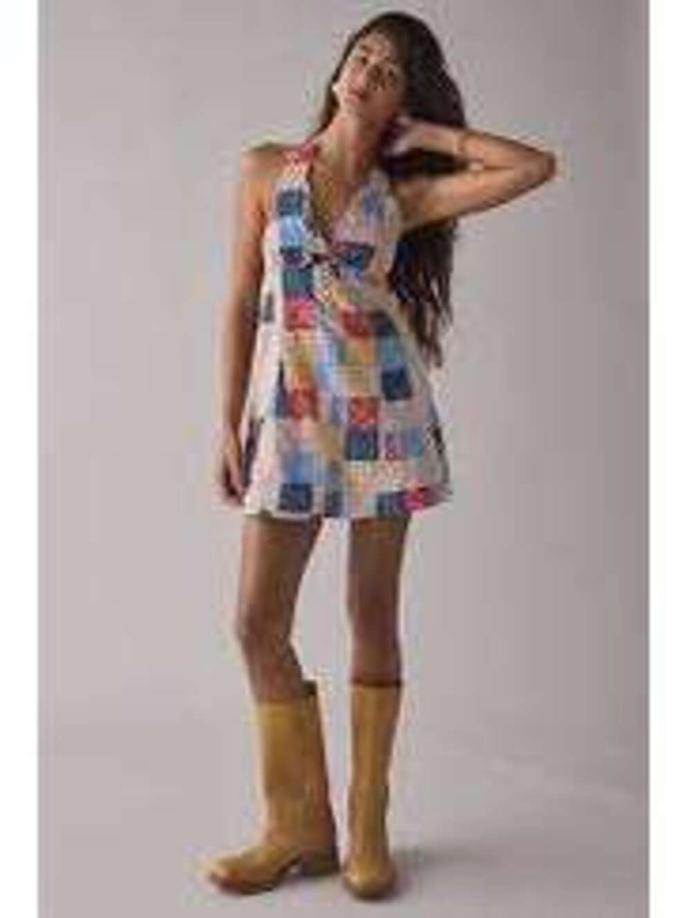 Kimchi Blue Patchwork Halter Dress Size Small